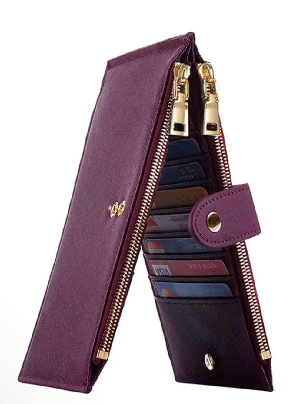 New RFID Women’s Card Wallet- Wine Color